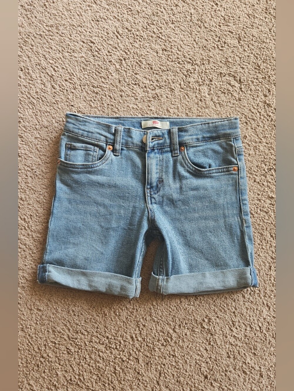 Levi's Kids Light Wash Rolled Hem Denim Shorts